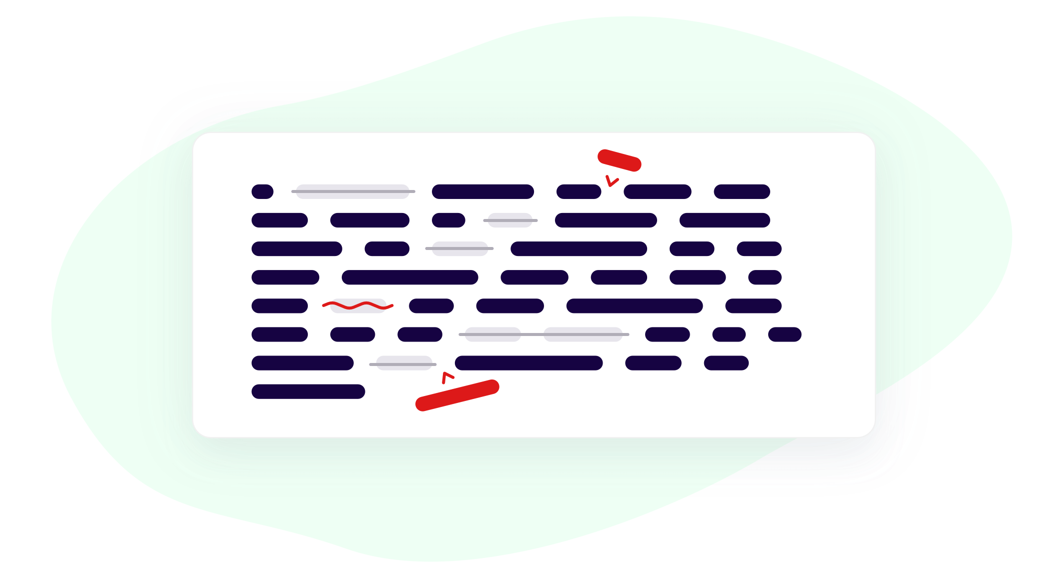 abstract diagram of a review descrption being edited