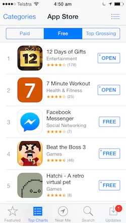 Number two overall on the Australian free charts