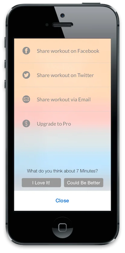 Prompt asking whether the user likes the app