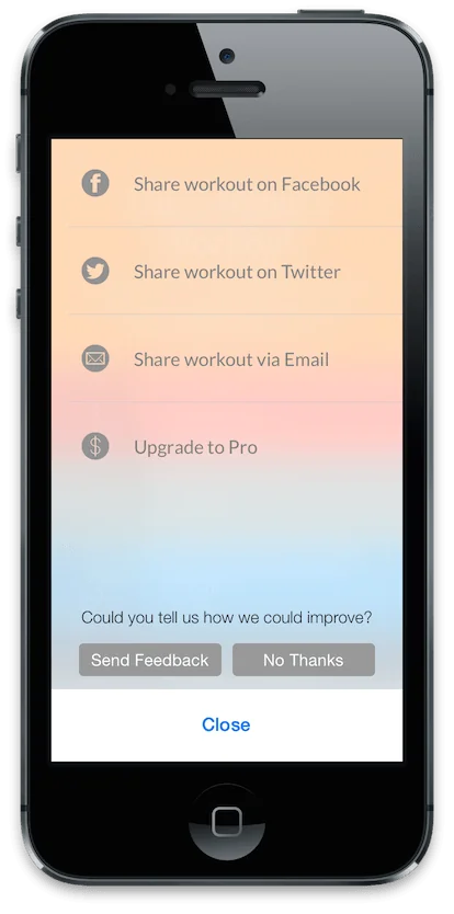 Prompt asking the user for feedback instead