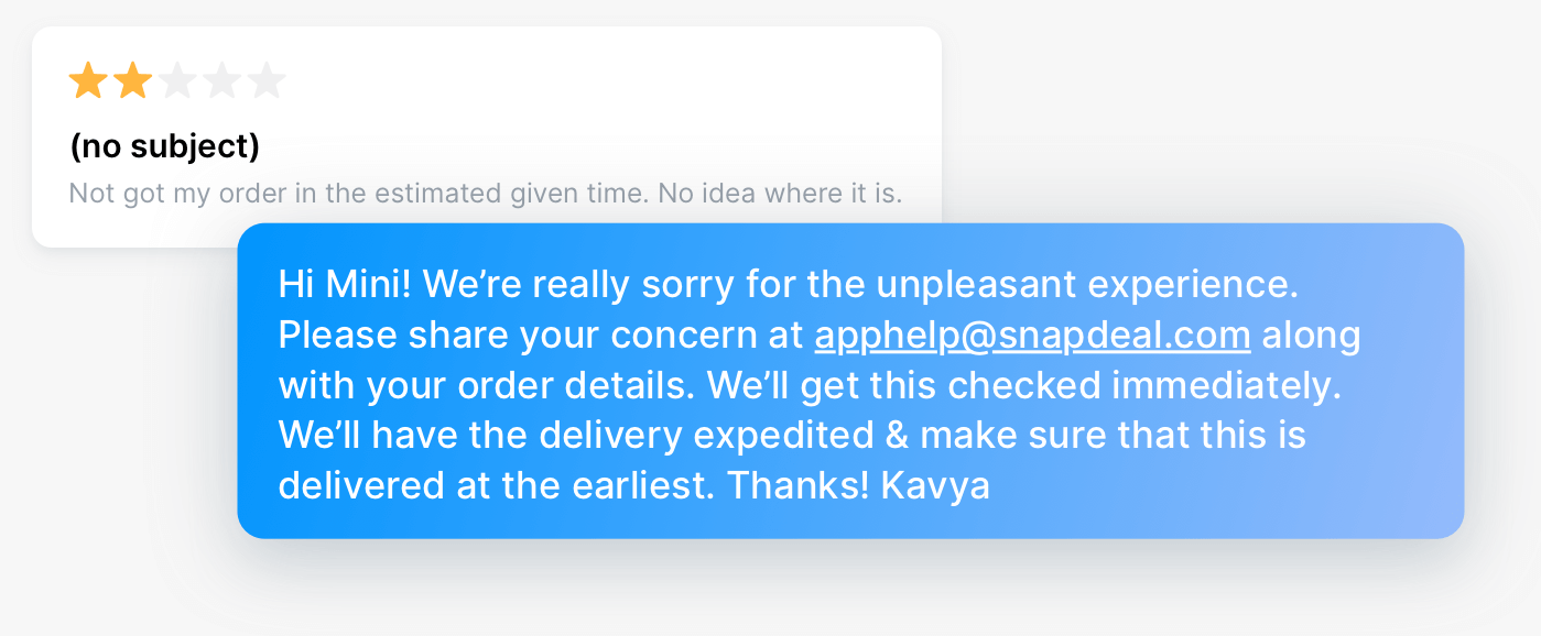 A developer reply describing the action taken on the reviewer's issue