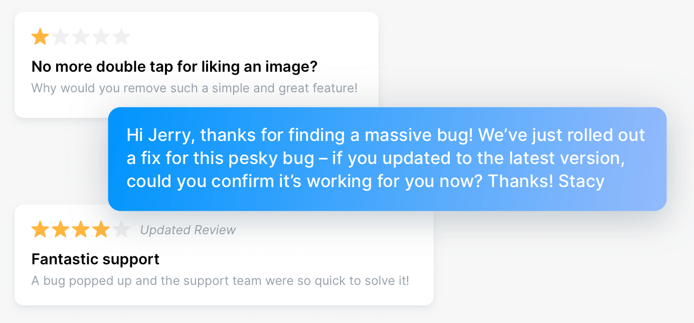 A developer following up on an earlier reply once a fix shipped