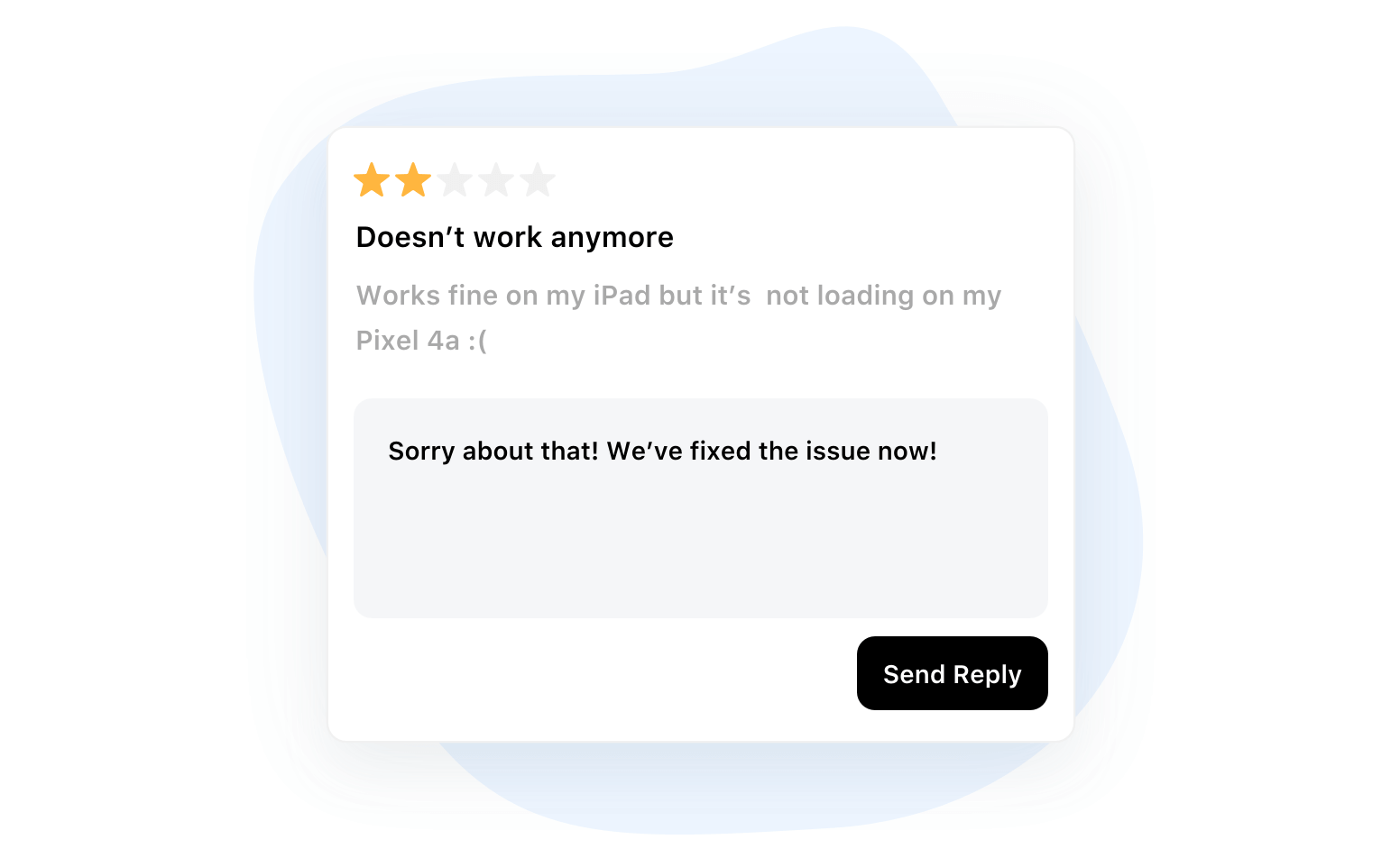 app store feedback example