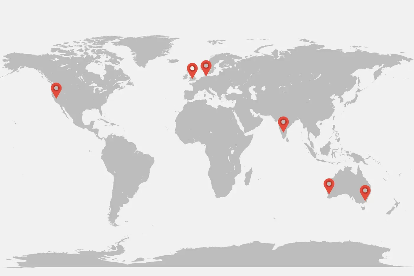 World map showing conference speaking locations across the US, Europe, India and Australia