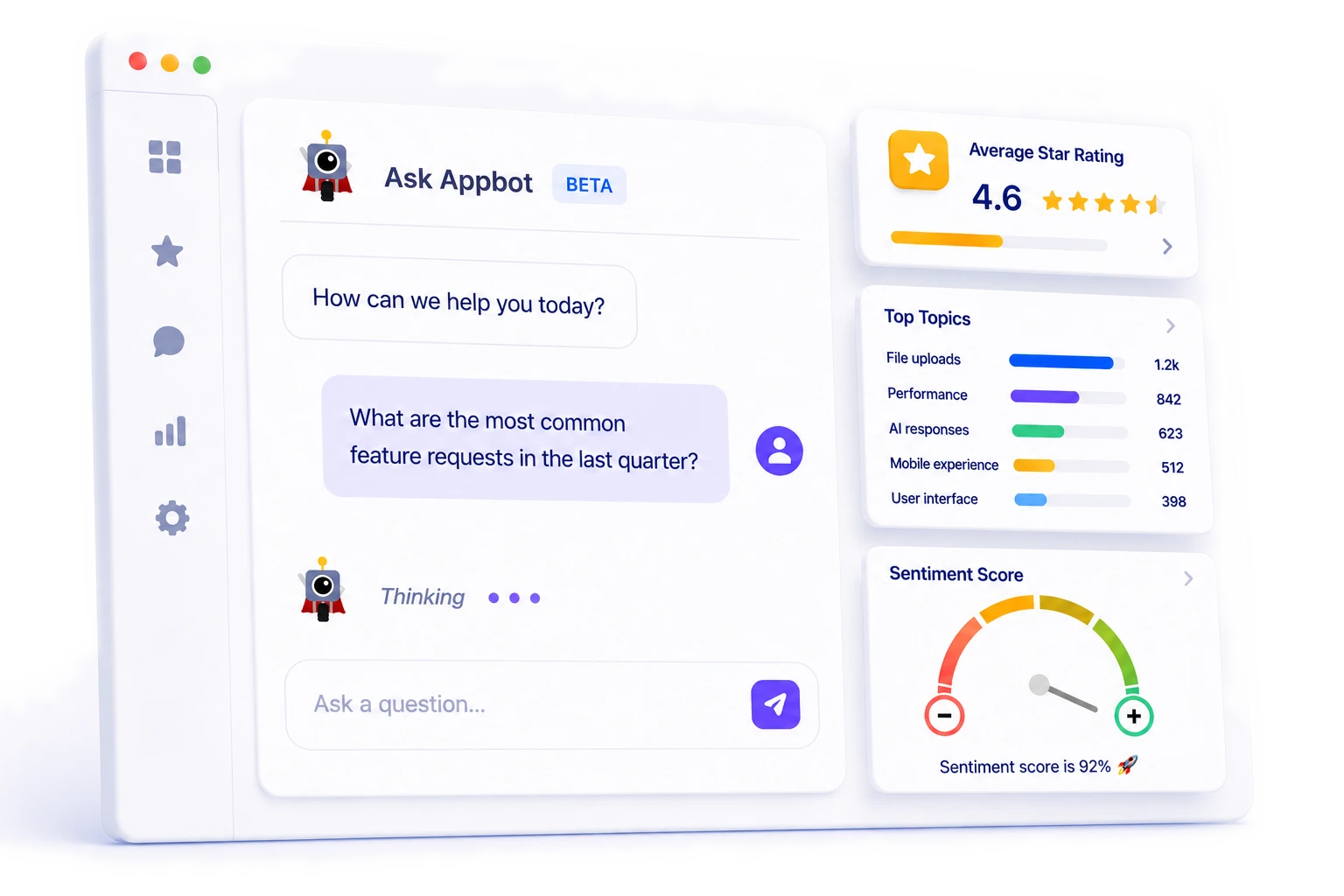Ask Appbot AI analyzing app store reviews