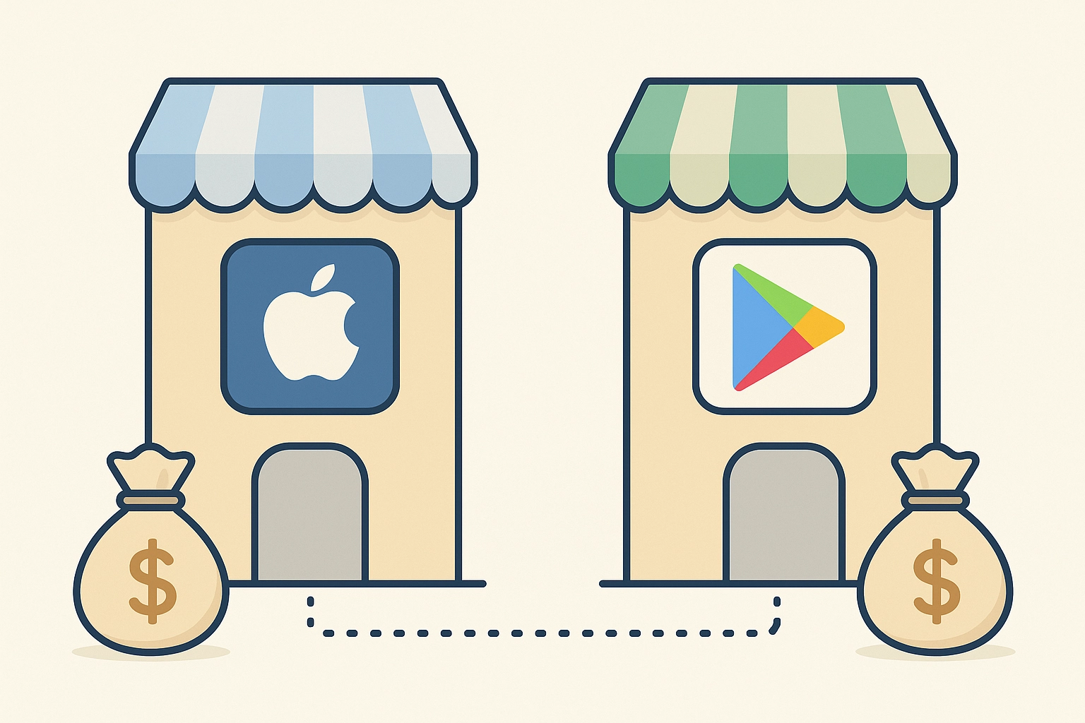 How App Developers Can Save on Fees with Apple & Google Small Business Programs diagram